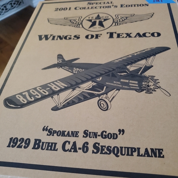 2001 TEXACO 1929 BUHL CA6 SESQUIPLANE SPOKANE SUN GOD COLLECTOR PLANE TOY BANK - Picture 16 of 16